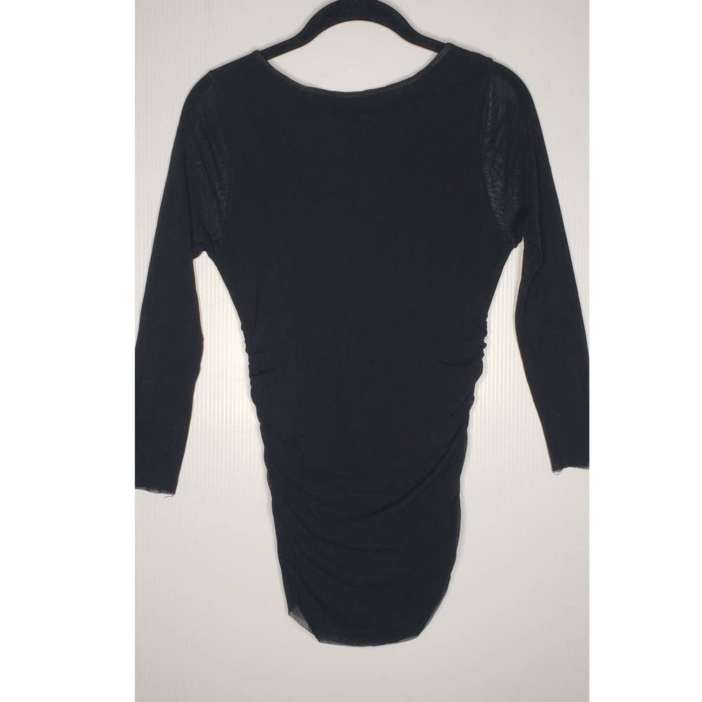 Vintage Y2K Weston Wear Black Sheer Mesh Beaded Embellished 3/4 Sleeve Top Large - Picture 11 of 11